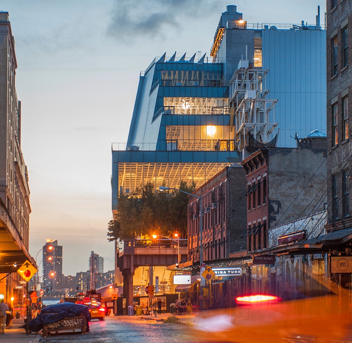 View of the Whitney Museum of American Art in New York from Gansevoort Street Photograph by Karin Jobst, 2014