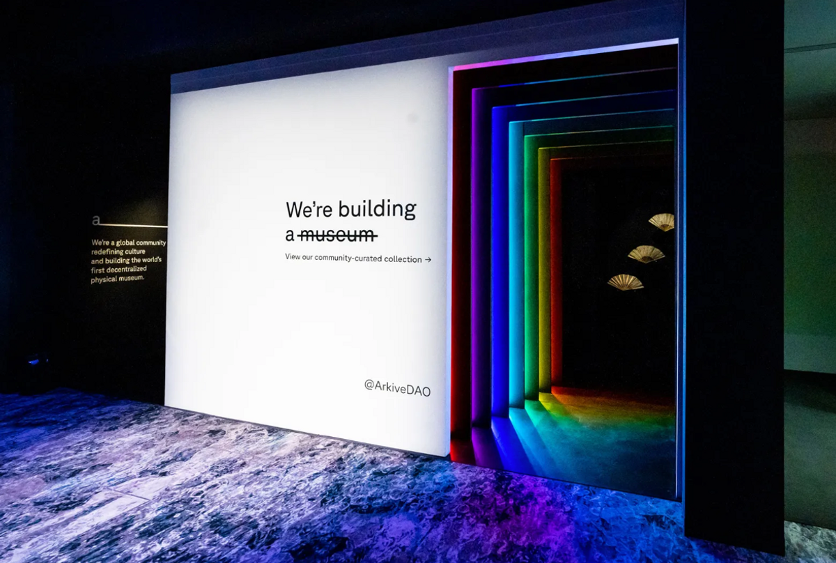 ArkiveDAO's booth at Art Basel in Miami Beach 2022 Photo: Eric Locko for Arkive; courtesy of Arkive