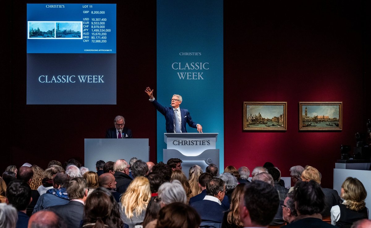 Jussi Pylkkänen took the rostrum at Christie's one final time for its Old Master evening sale on 7 December
Courtesy of Christie's
