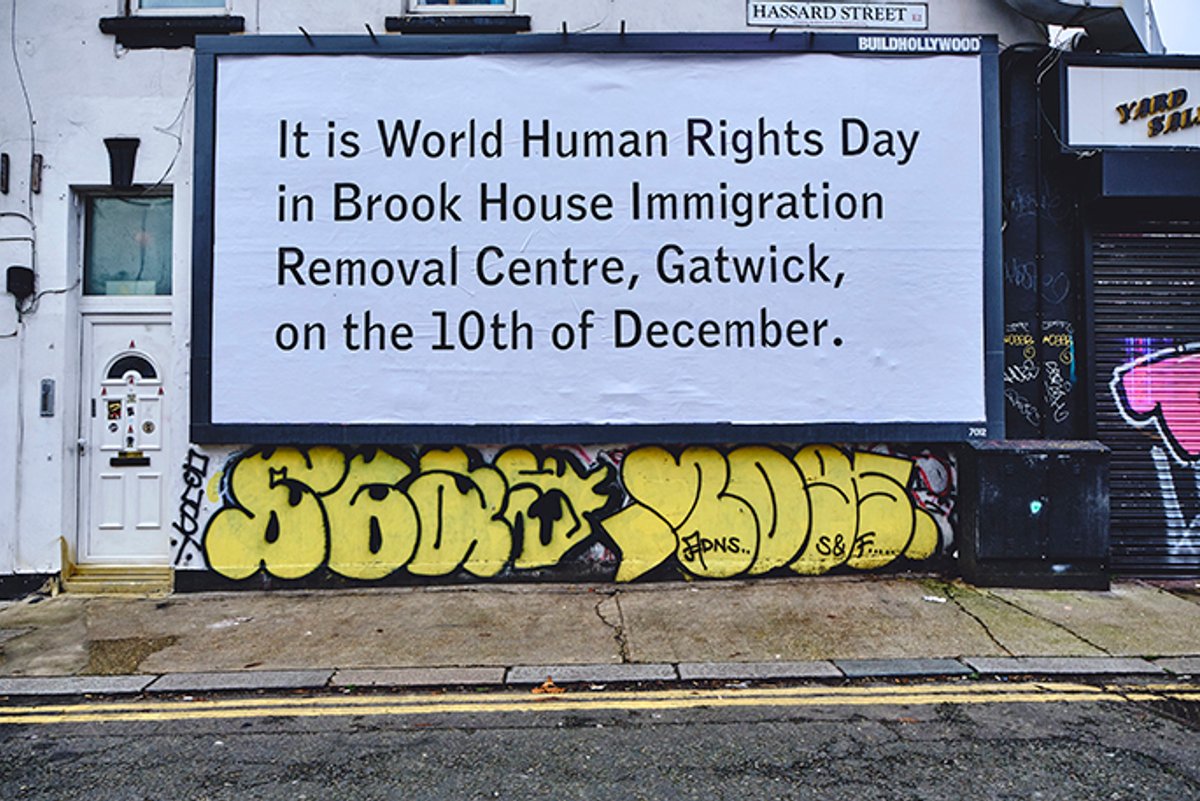 The artist Jeremy Deller has marked World Human Rights Day with a poster campaign © Buildhollywood