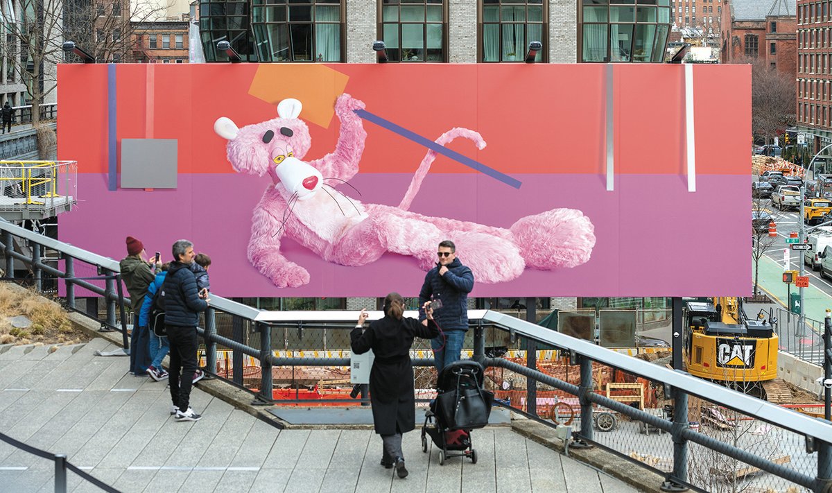 The Venezuelan American artist Alex Da Corte’s Soft Power (2025) is on the High Line Billboard, adjacent to the High Line at 18th Street and 10th Avenue Photo: Timothy Schenck; courtesy the High Line