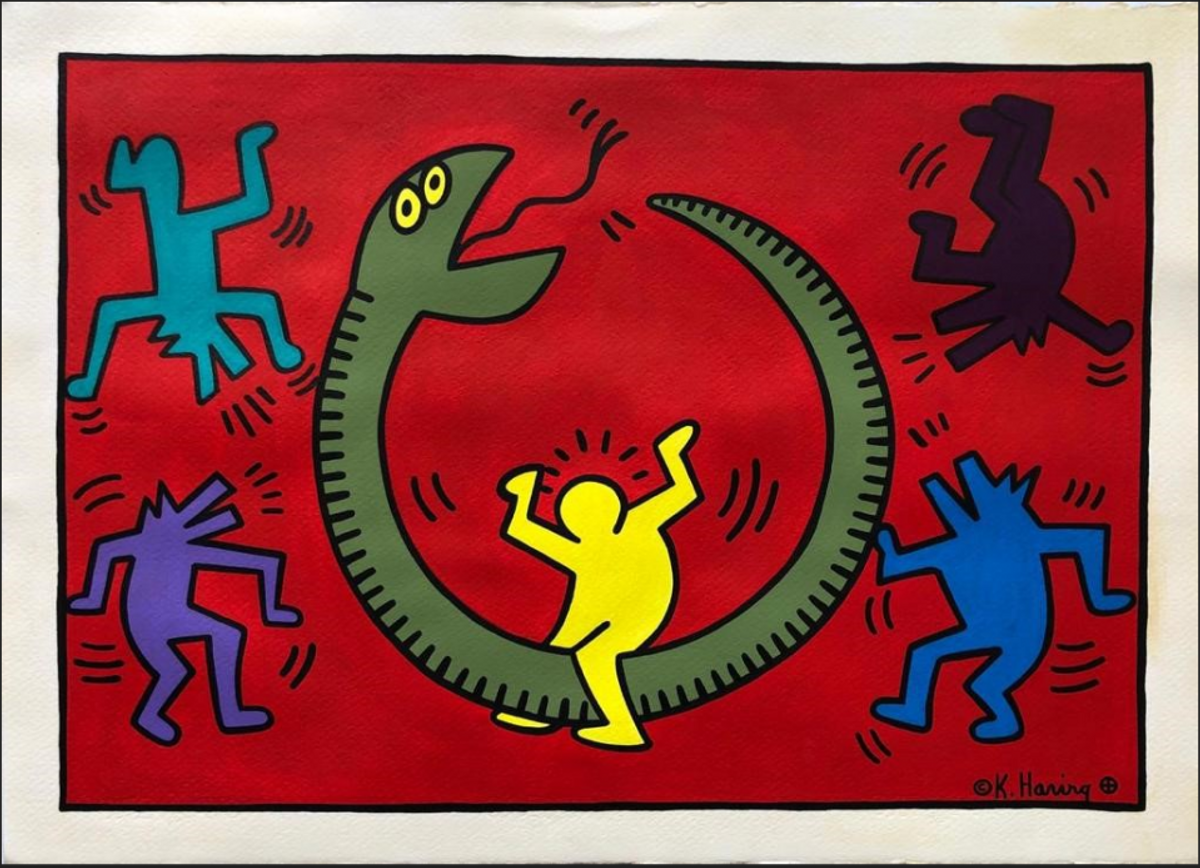A fake work by Haring allegedly offered by Angel Pereda for sale in New York Courtesy of the Department of Justice