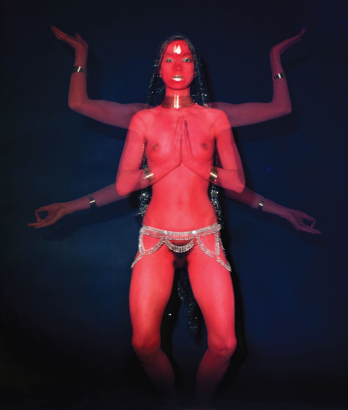 Penny Slinger, pictured as Red Dakini (1977), will feature at Richard Saltoun Gallery, which is embarking on a year of women-only shows. Photo: Mayotte Magnus © The Artist; Courtesy Richard Saltoun Gallery, London.