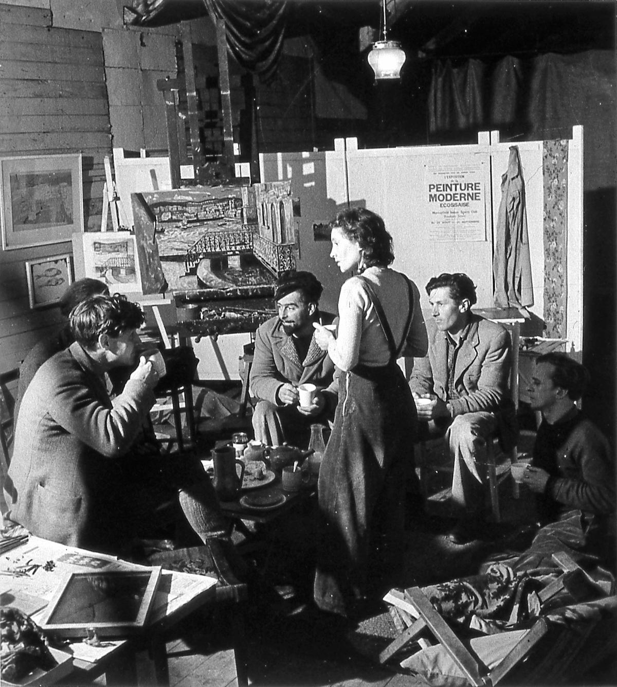 Wilhelmina Barns-Graham at a meeting of the Crypt Group in 1947 

Image: Central Office of Information, courtesy of Wilhelmina Barns-Graham Trust