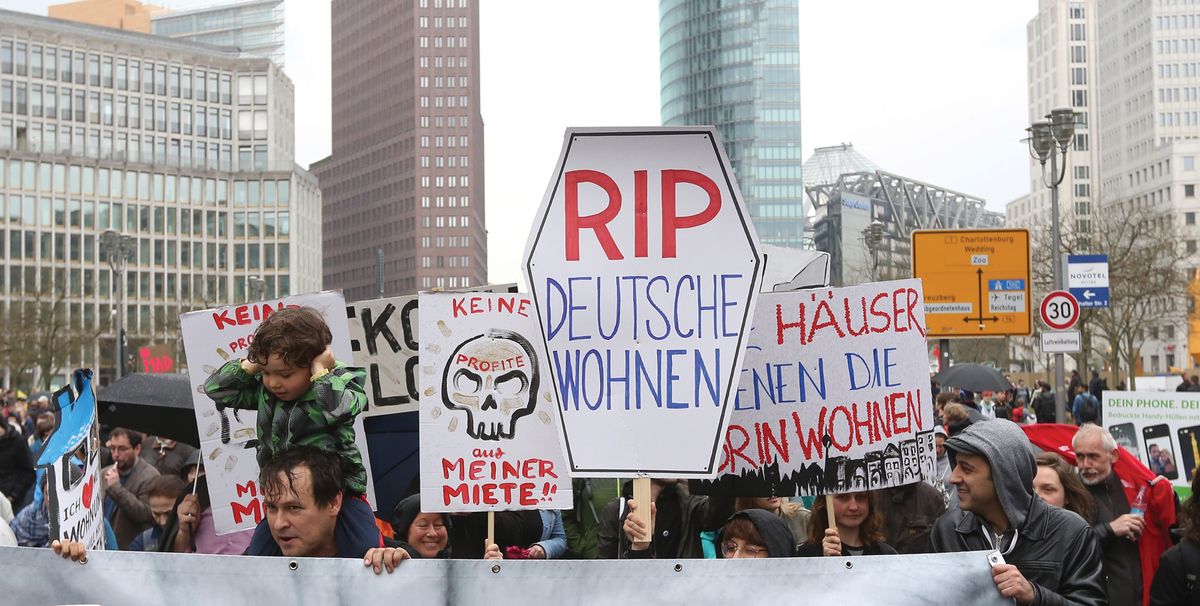 Local residents stage a protest in Berlin Adam Berry/Getty Images