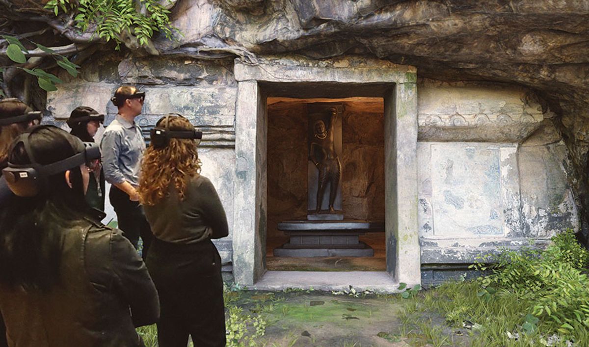 Cleveland Museum of Art’s show features a virtual reconstruction of the Cambodian cave temple where the Krishna was once enshrined Photo: Cleveland Museum of Art