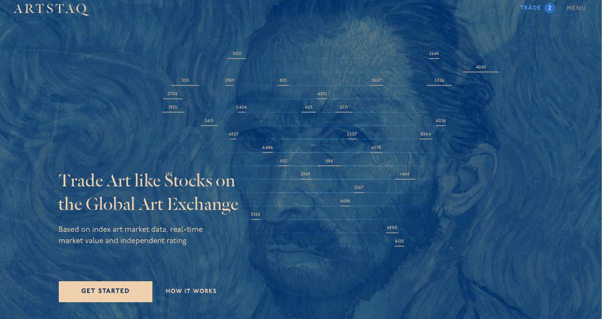 Artstaq's website Artstaq