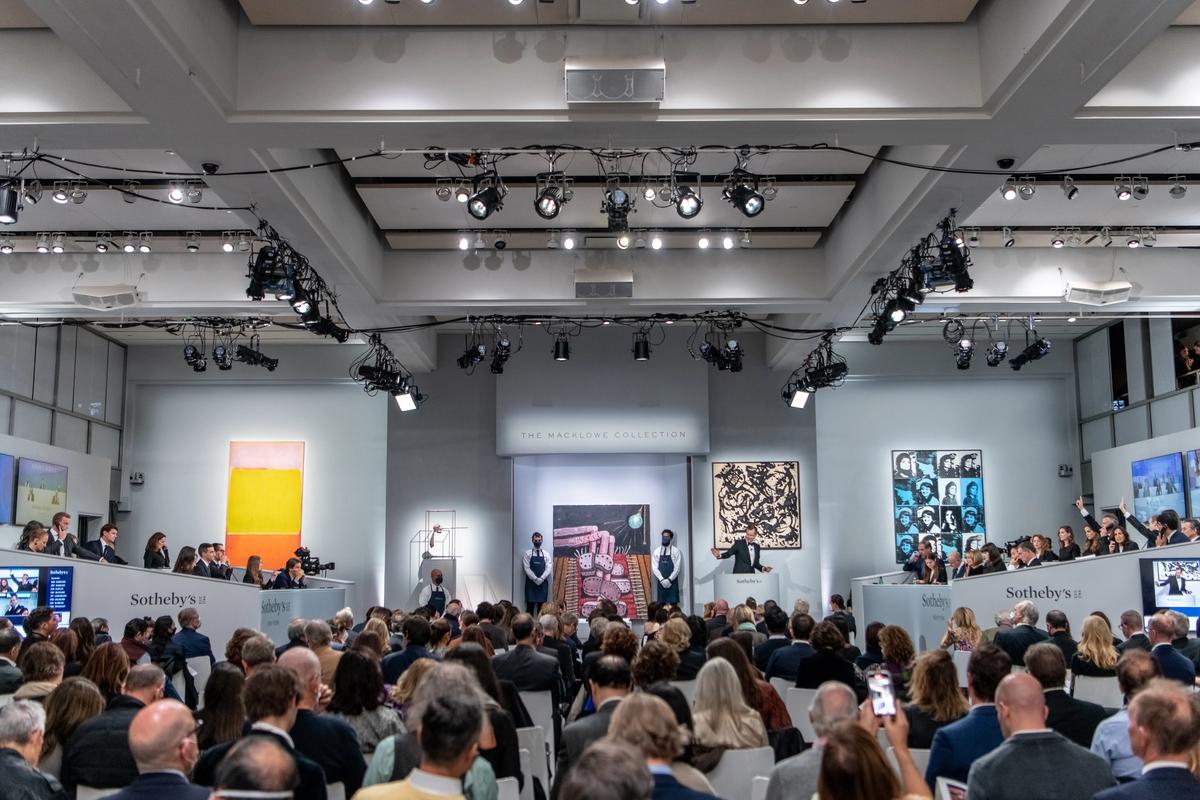 The salesroom at Sotheby’s New York headquarters during the Macklowe sale in November Photo courtesy Sotheby’s