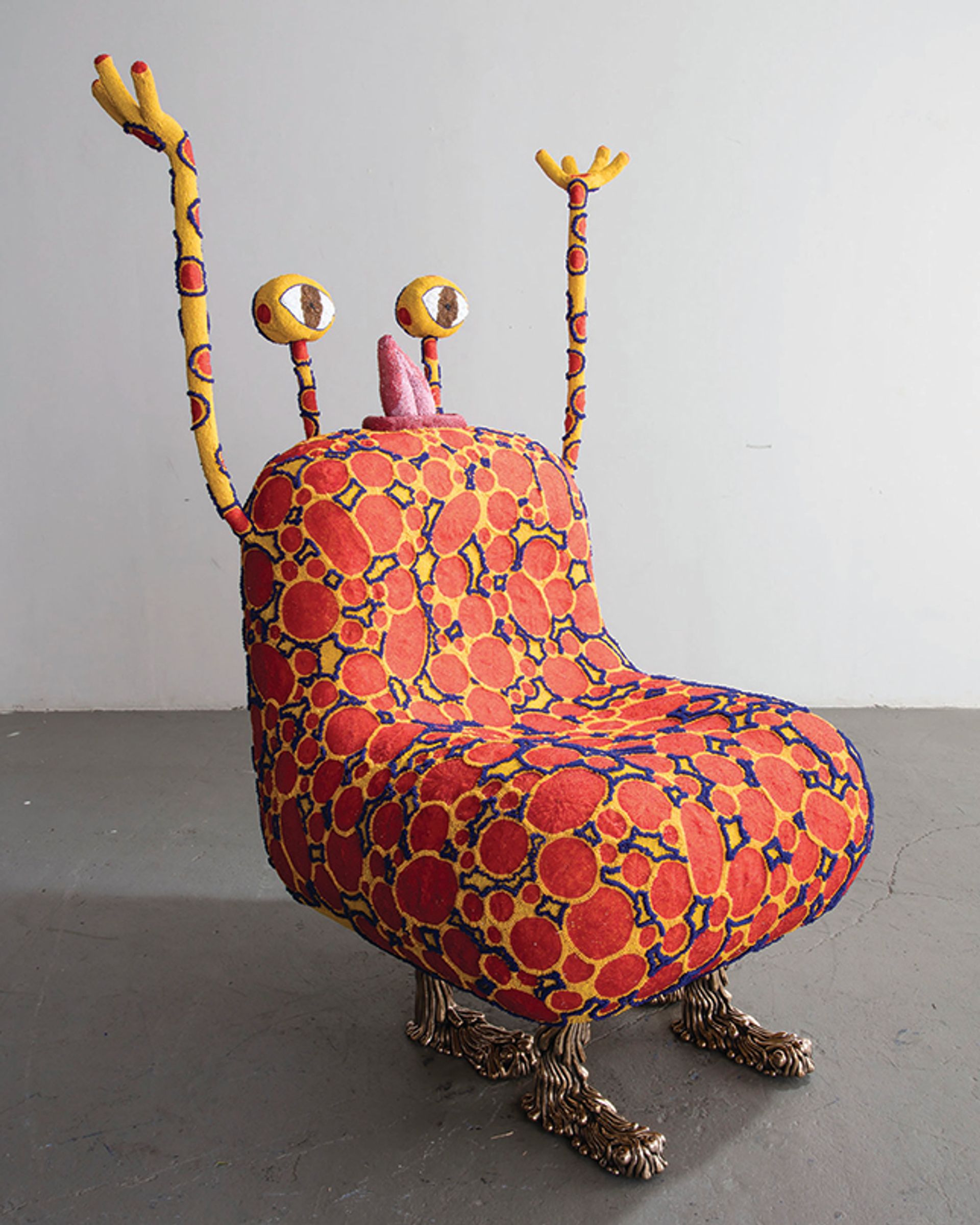 Spotley Cru, a beaded and bronze chair by the Haas Brothers (2017). Courtesy of Marianne Boesky