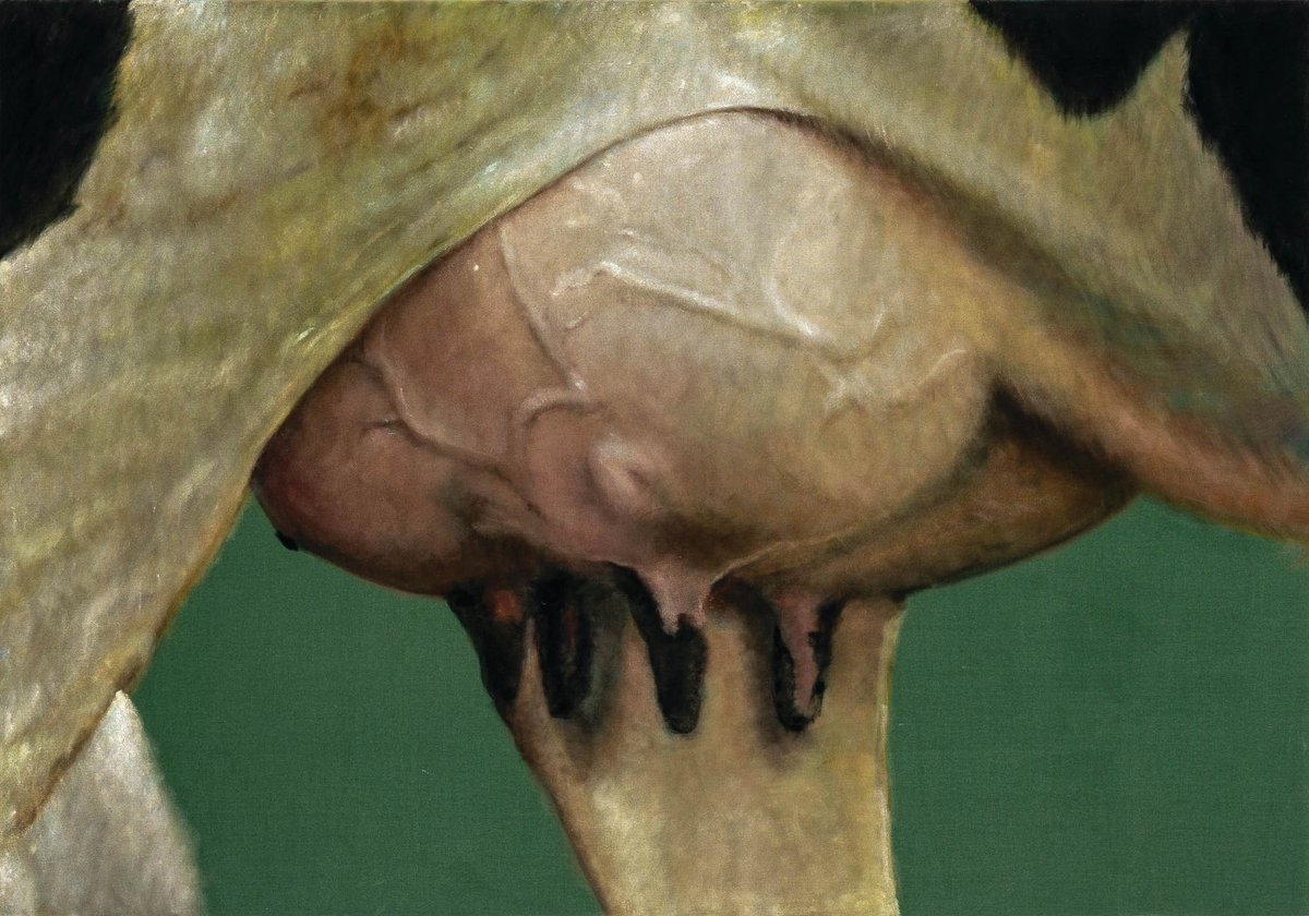 An udder perspective? Stock, live (2022), a work from Wood’s current show at Michael Werner gallery Photo: Damian Griffiths; © the artist, Courtesy of Michael Werner Gallery and Carlos/Ishikawa