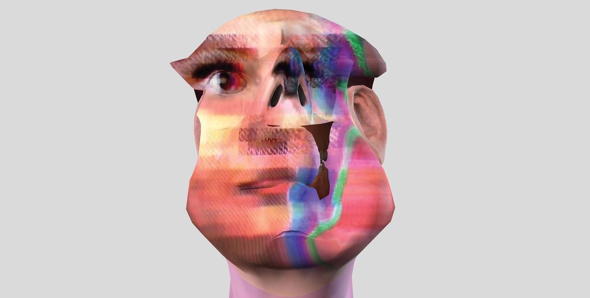 im here to learn so :)))))), created by Zach Blas and Jemima Wyman in 2017, is a four-channel HD video installation that resurrects Microsoft’s 2016 AI chatbot, Tay Courtesy Zach Blas and Jemima Wyman