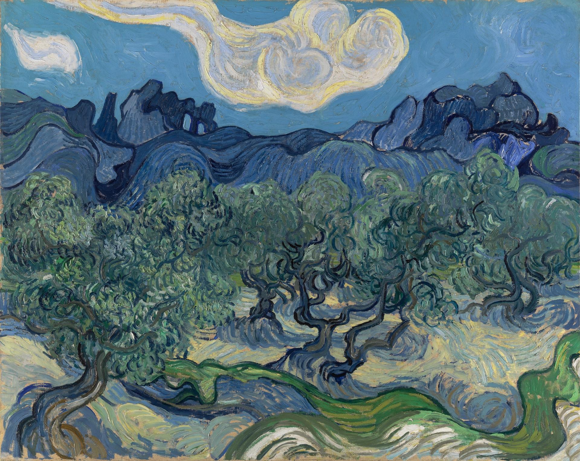 Van Gogh’s The Olive Trees with Les Alpilles (1889) The Museum of Modern Art, New York. Mrs. John Hay Whitney Bequest