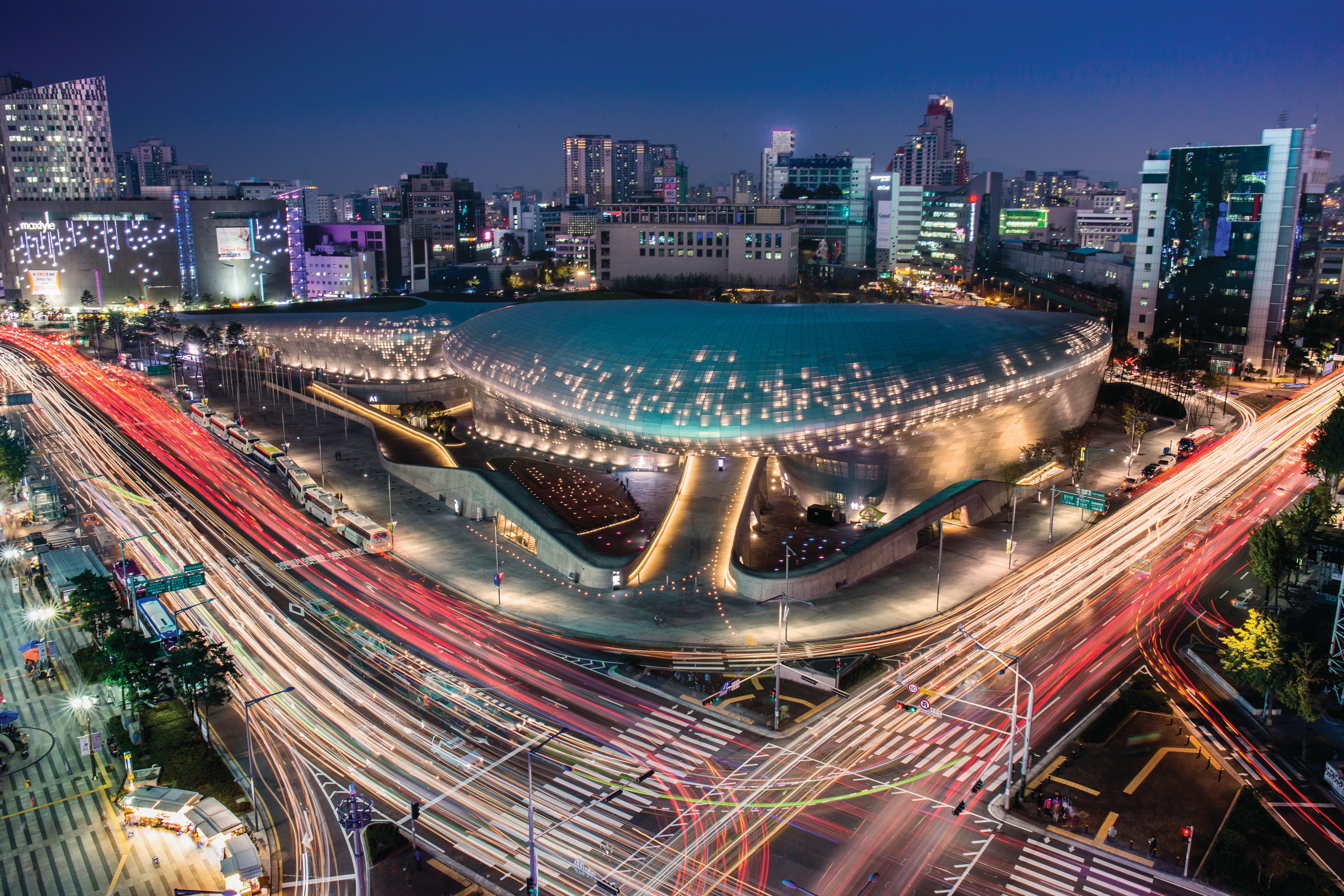 Dongdaemun Design Plaza was designed by Zaha Hadid and opened in 2014 Photo: © Panta Creation, Seoul Design Foundation, all rights reserved