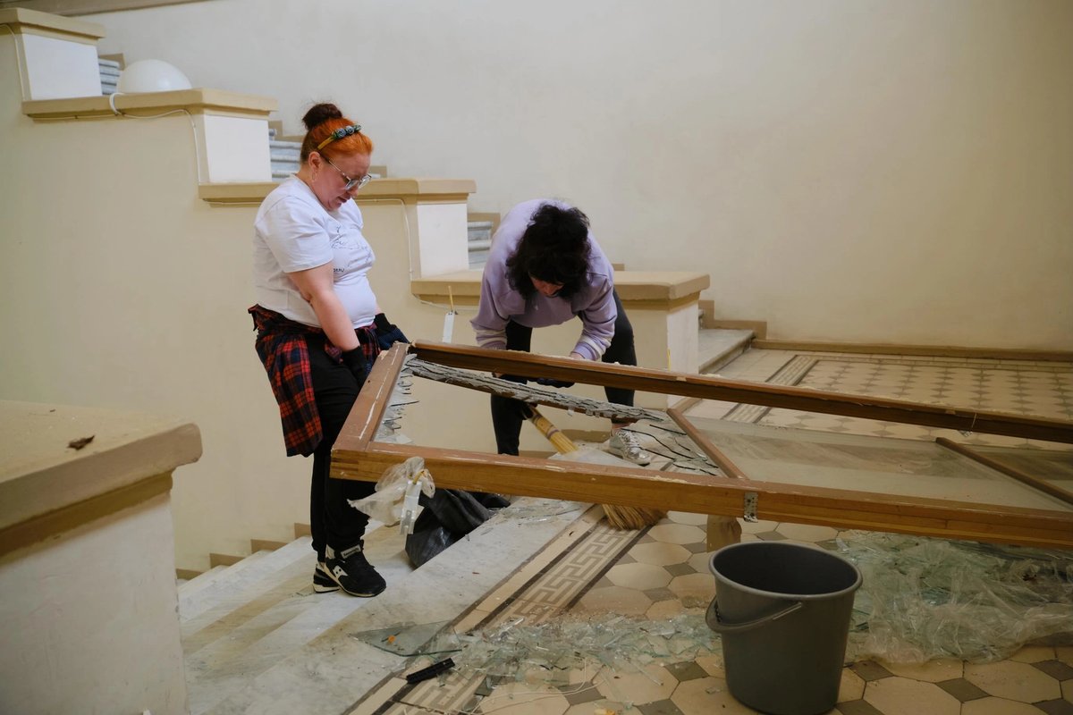 The National Art Museum of Ukraine's building suffered heavy damage but the art is safe, the museum says Courtesy of the National Art Museum of Ukraine