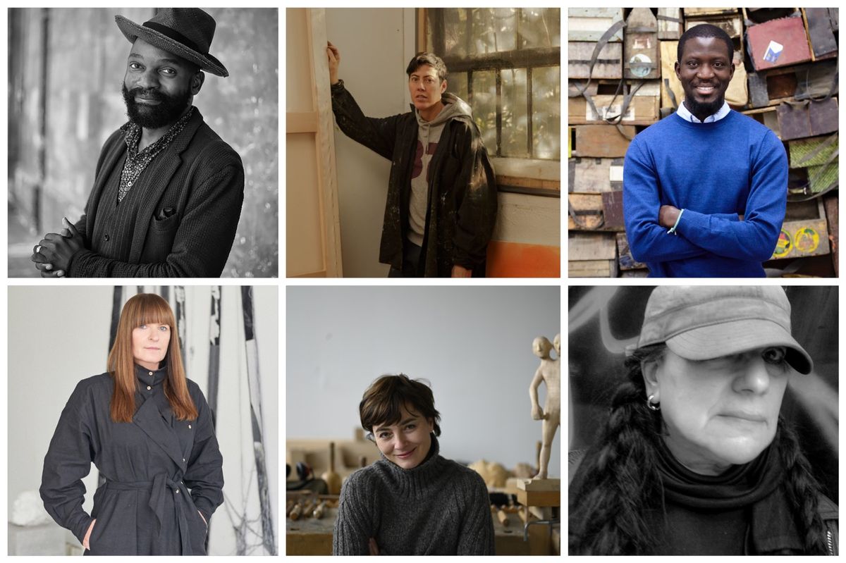 The Fourth Plinth nominees are (from top left clockwise): Samson Kambalu, Nicole Eisenman, Ibrahim Mahama, Teresa Margolles, Paloma Varga Weisz and Goshka Macuga Photos: Kambalu: Jeremy Hibbert; Eisenman: Nathan Perkel; Mahama: George Darrell; Margolles: Antonia De la Rosa; Macuga: Kasia Bobula