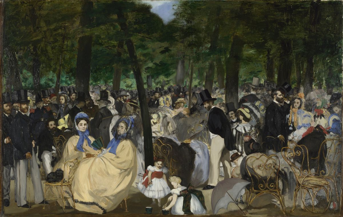 Edouard Manet, Music in the Tuileries Gardens (1862) © The National Gallery, London