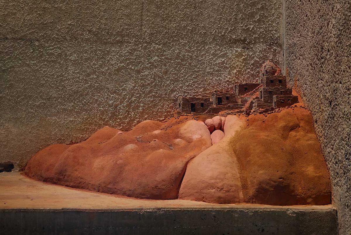 The city on a hill: part of the three-piece installation by Charles Simonds that will remain in place at the Breuer building
© Charles Simonds/Artists Rights Society