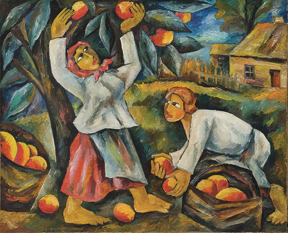 An untitled painting attributed to Natalia Goncharova is one of the works reported to have been seized in Paris Image: © Dmtriy Spektorer: