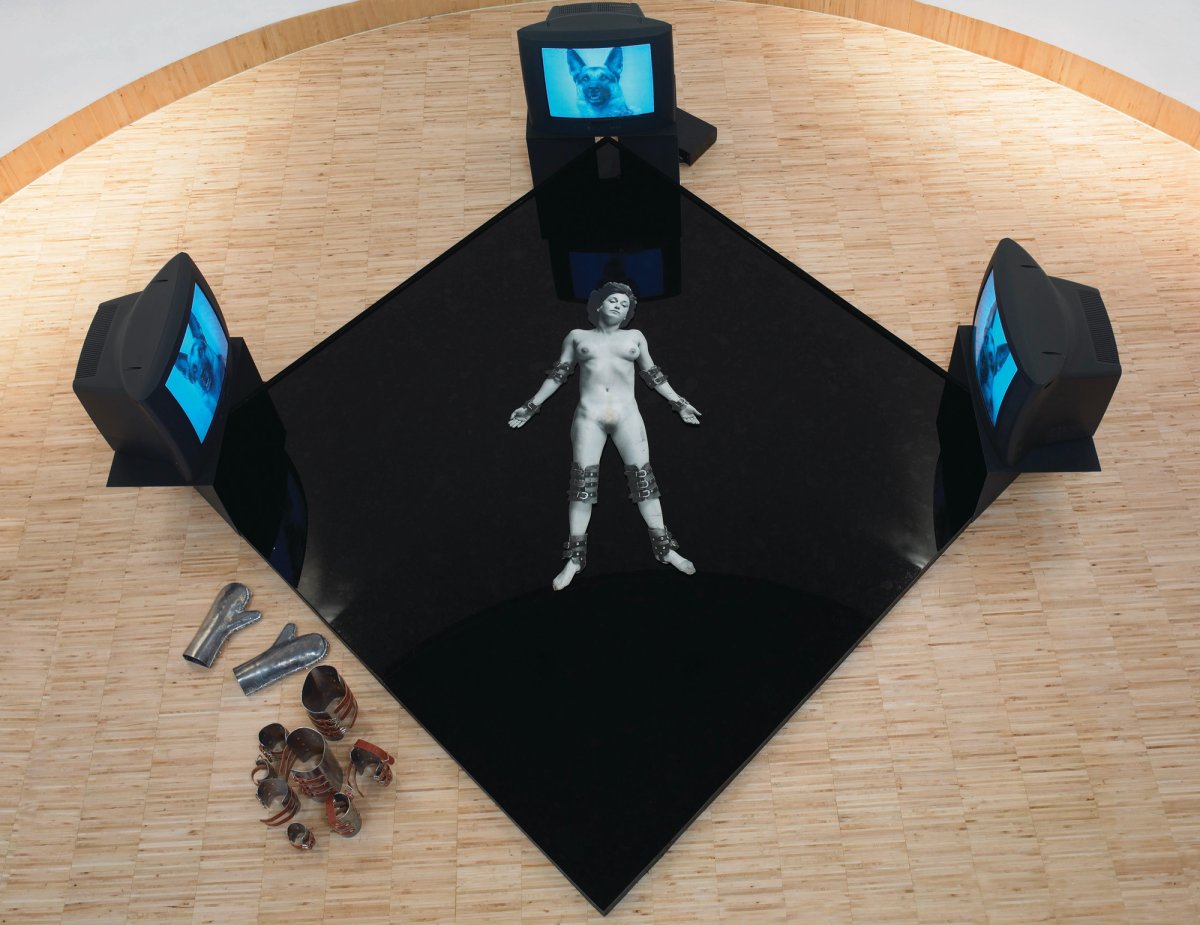 Valie Export's video installation I (beat (it)) II (1980), one of more than 1,300 works donated from the Essl collection to the Albertina museum © Bildrecht, Wien, 2018