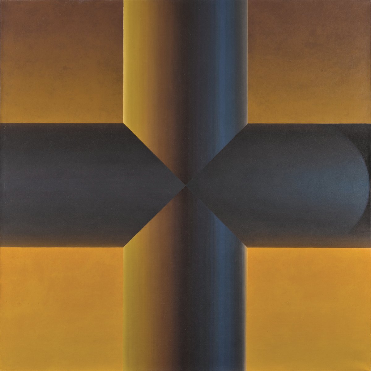 Samia Halaby’s Seventh Cross No. 229 (1969) sold for £300,000 (£381,000 with fees), triple its low estimate, at Sotheby’s 20th century art of the Middle East sale in London on 24 October
Halaby: courtesy Sotheby’s