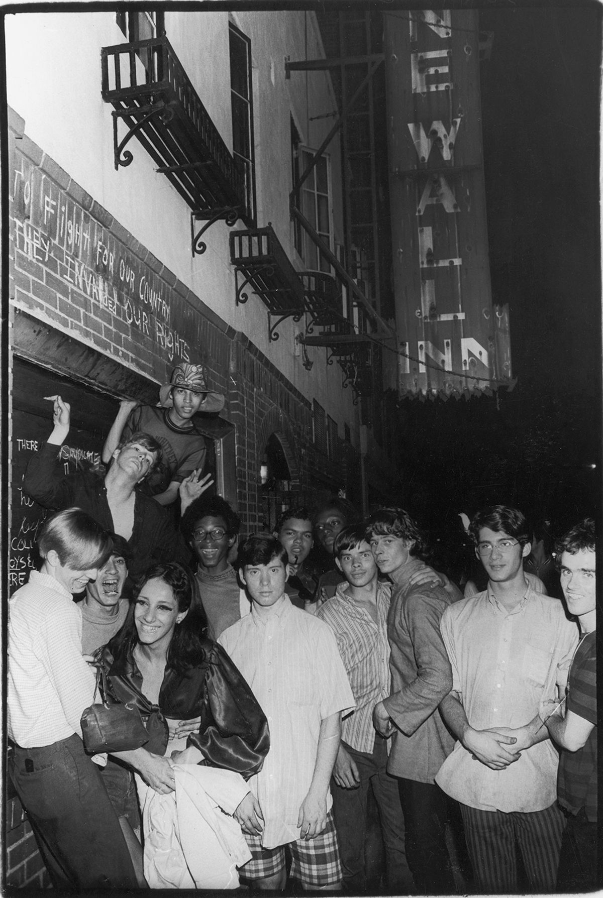 Fred W. McDarrah, Celebration After Riots Outside Stonewall Inn, on view at the Grey Art Gallery Fred McDarrah/Getty Images, courtesy of Pavel Zoubok Gallery