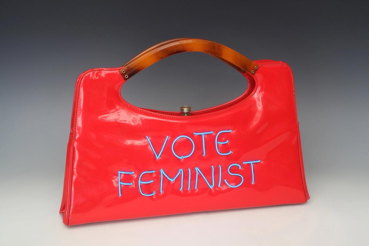 Michele Pred's Vote Feminist handbag (2018) Courtesy of Michele Pred Studio