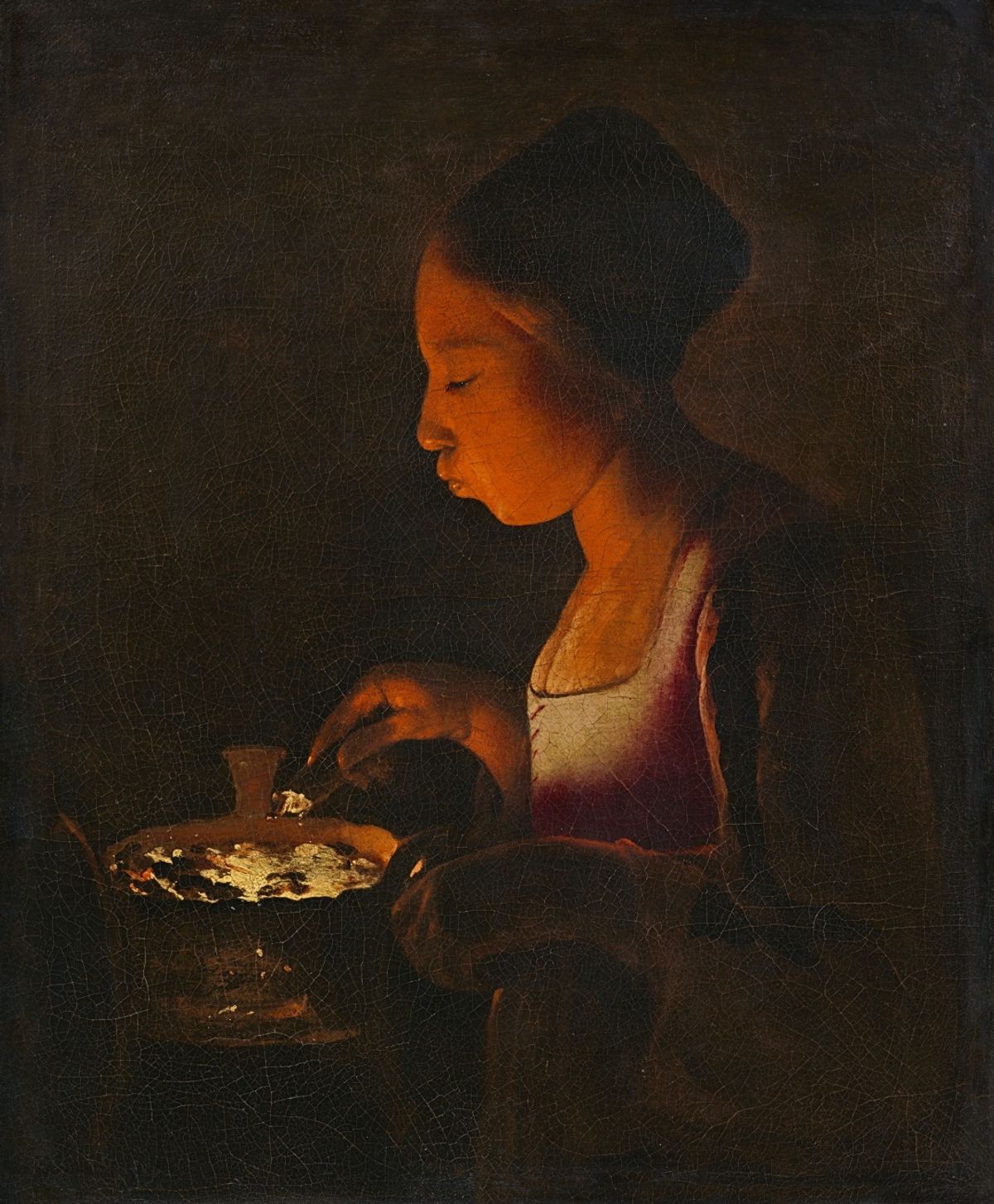 Georges de La Tour's A Girl Blowing on a Brazier (La Fillette au braisier) Courtesy of Lempertz