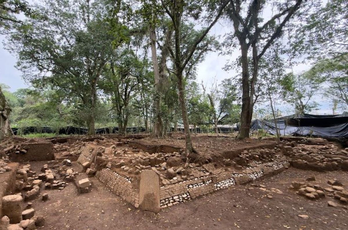 Unusual geometric patterns in platform found near Campo Viejo, Coatepec, Veracruz Courtesy National Institute of Anthropology and History