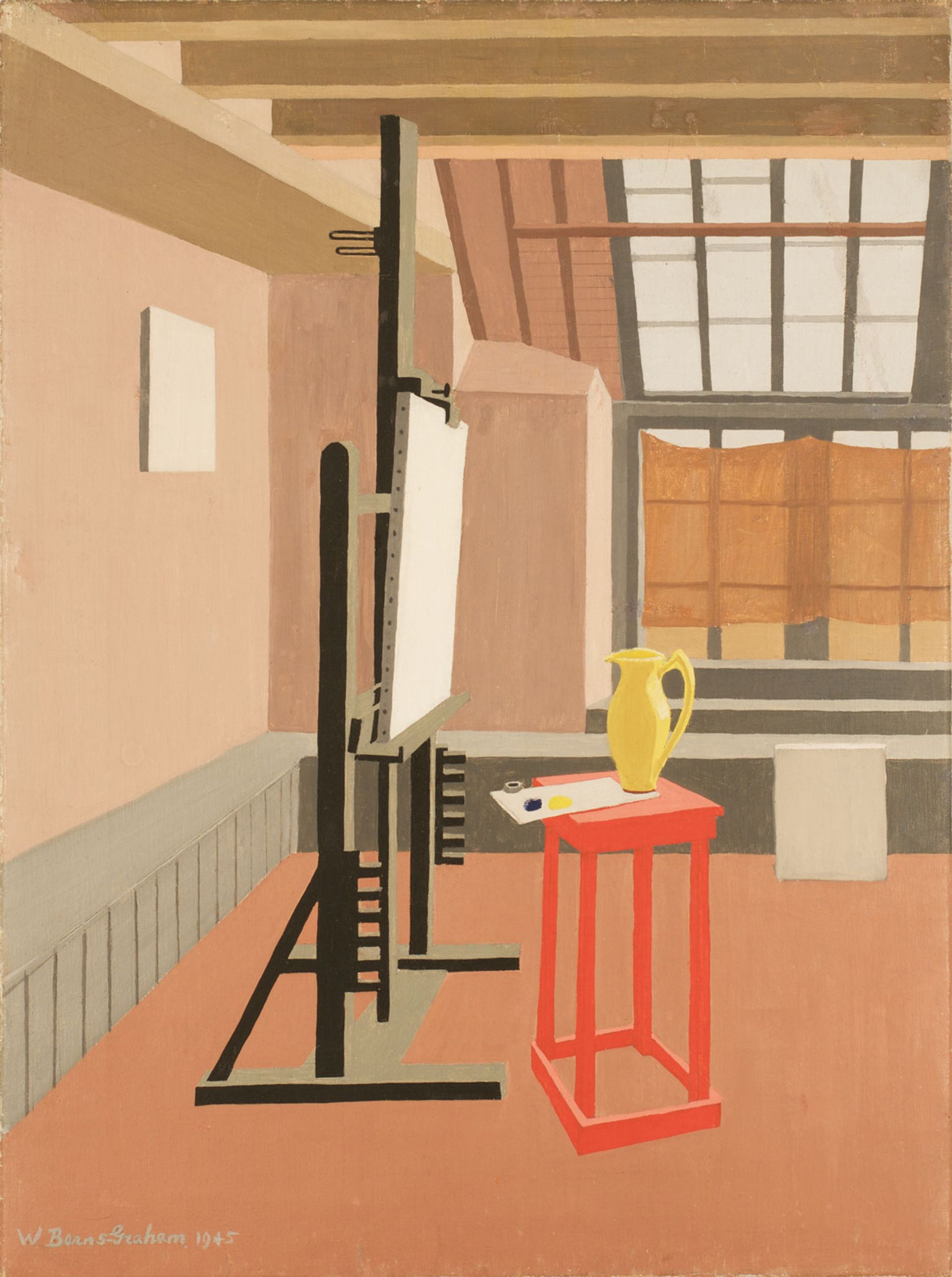 Wilhelmina Barns-Graham's Studio Interior (Red Stool, Studio) (1945) © Wilhelmina Barns-Graham Trust
