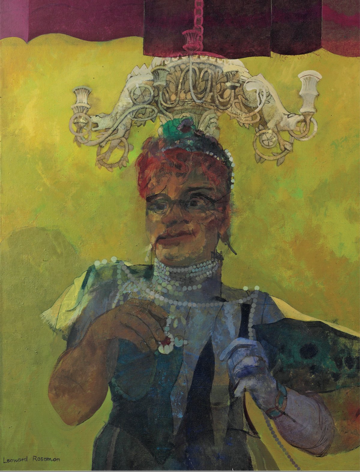 Portrait with Candelabra by Leonard Rosoman (1968) Photo: Courtesy of Pallant House Gallery