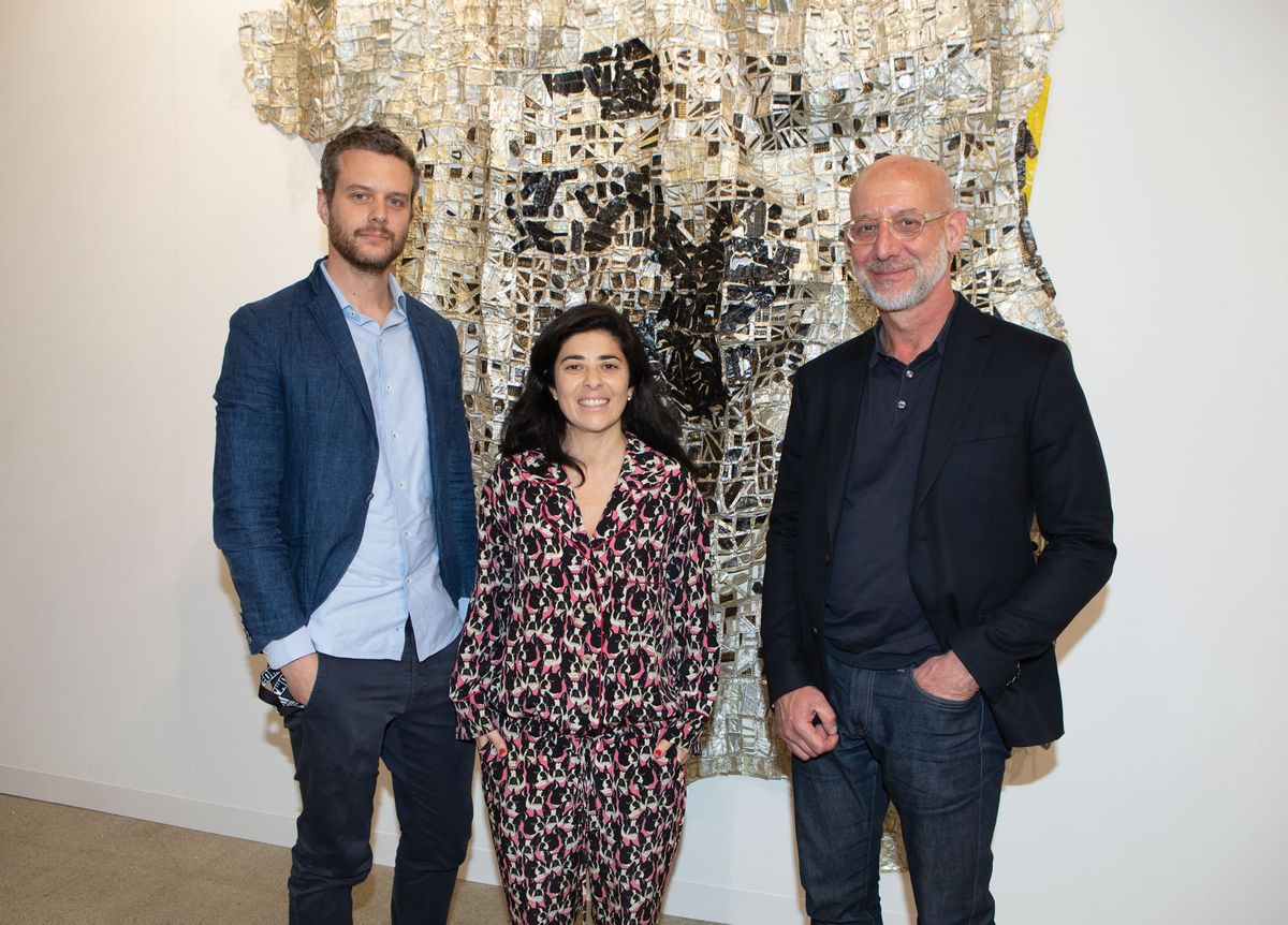 Joost Bosland from Stevenson Gallery, Liza Essers from Goodman Gallery and Jonathan Garnham from Blank Projects, who are all involved in the Art Joburg fair © David Owens