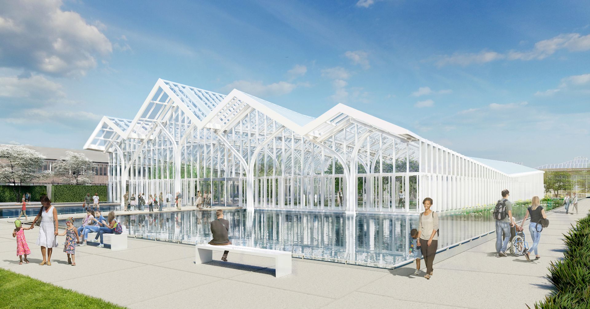 Rendering for the West Conservatory at Longwood Gardens Courtesy of Weiss/Manfredi with Reed Hilderbrand for Longwood Gardens