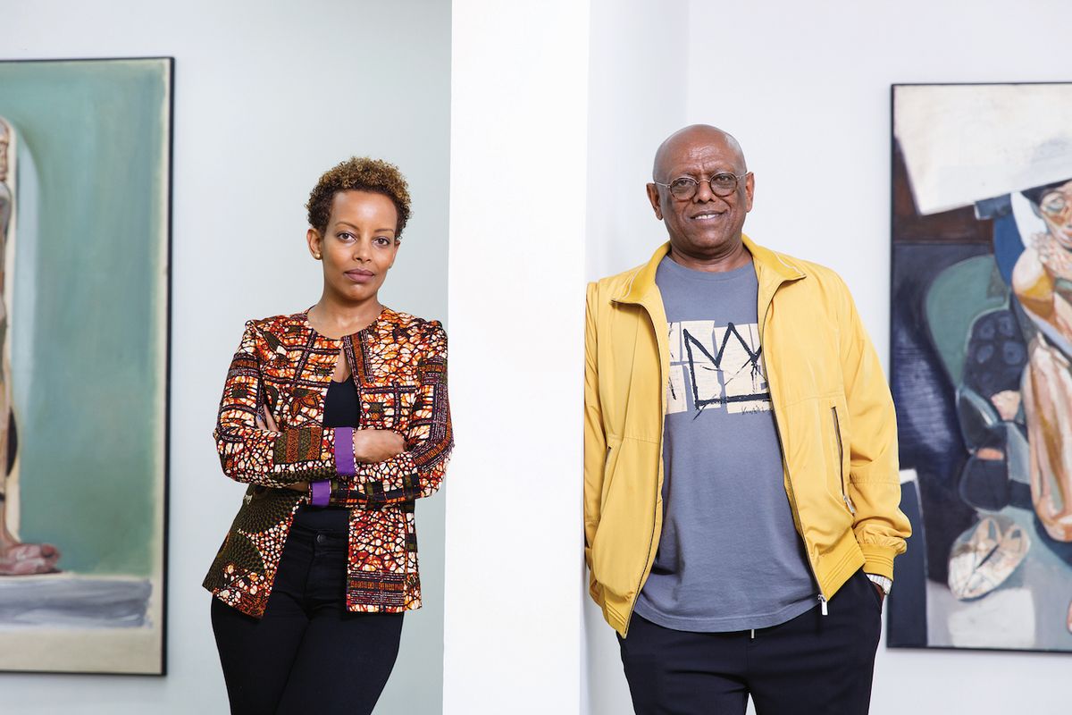 Rakeb Sile and Mesai Haileleul, co-founders of Addis Fine Art, which focuses on Modern and contemporary Ethiopian artists, have set up a gallery in London’s Cromwell Place hub Courtesy of Bandele Zuberi and Addis Fine Art