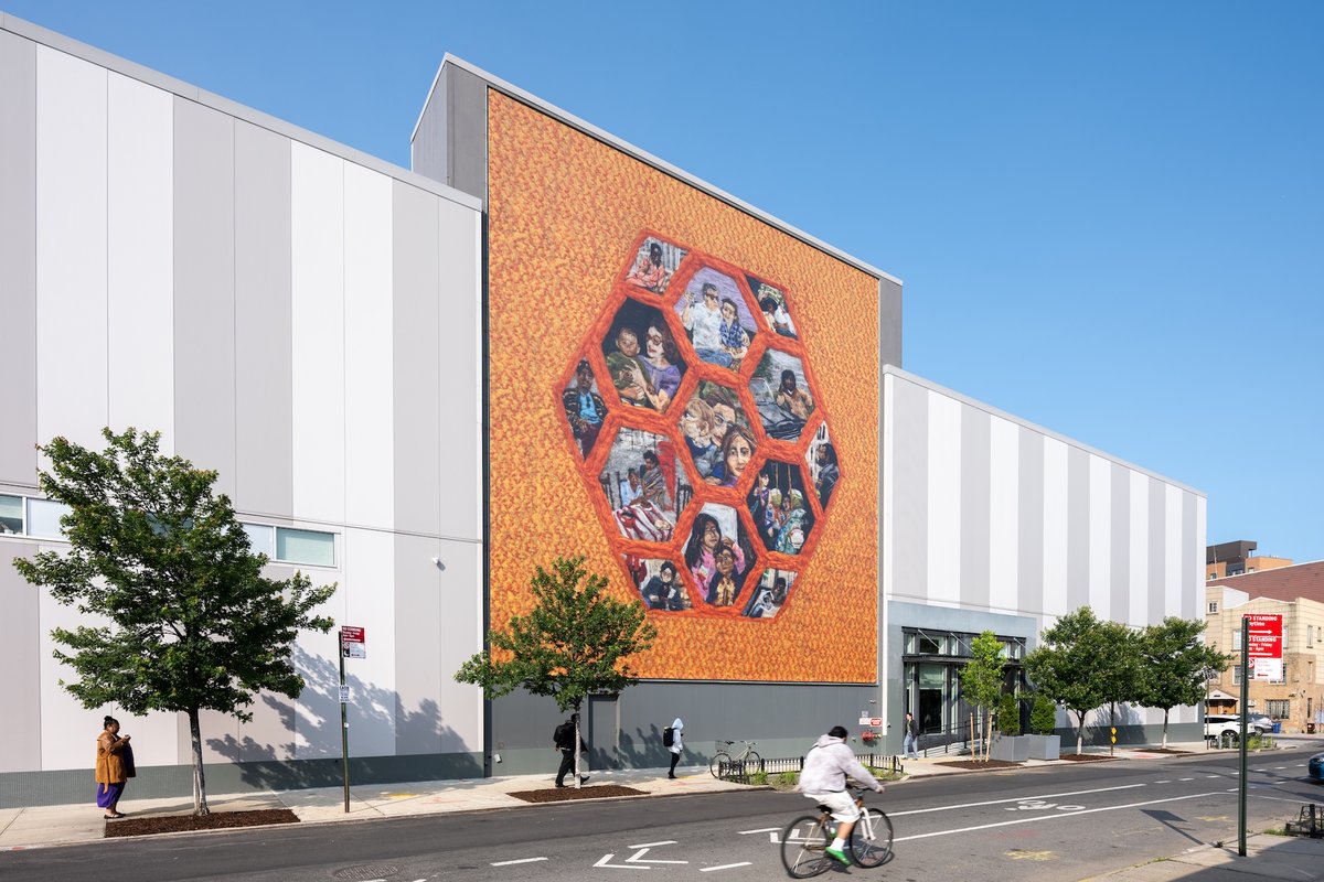 Uovo Prize winner Melissa Joseph's mural on the exterior of Uovo's existing Bushwick location at 105 Evergreen Avenue Photo: Filip Wolak