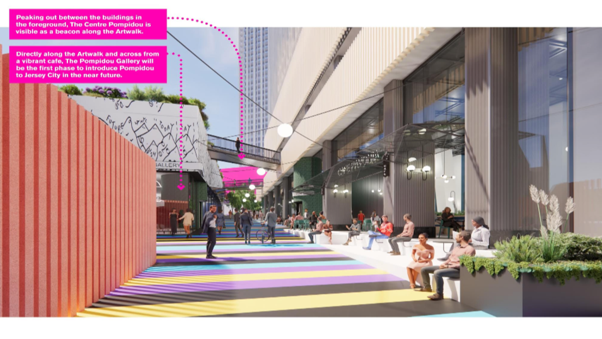 Rendering of the Centre Pompidou location in Jersey City Jersey City