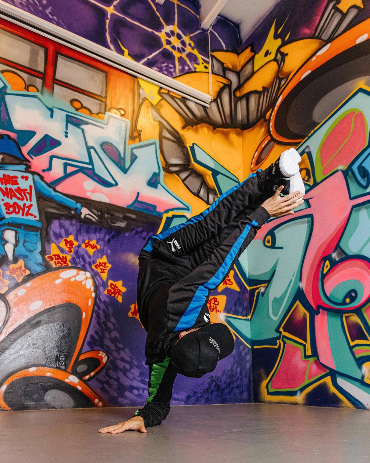 In a spin: the Museum of Graffiti’s celebration of the French artist Fuzi includes a Puma sneakers giveaway and a series of breakdance battles Courtesy Museum of Graffiti