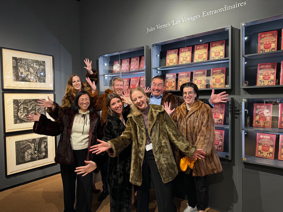 I’ll get my coat… Frieze Masters organisers told Daniel Crouch (at back) that putting fur coats over the doors to his stand, in a nod to The Lion, the Witch and the Wardrobe, was not allowed Courtesy of Daniel Crouch