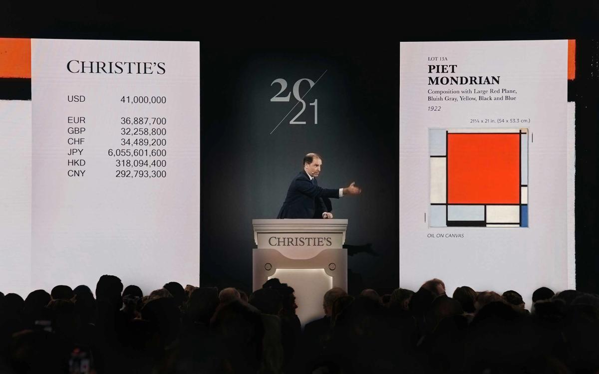 Mondrian’s Composition with Large Red Plane, Bluish Gray, Yellow, Black and Blue (1922) sold for $47.6m at Christie’s New York in May
Christie’s Images Ltd