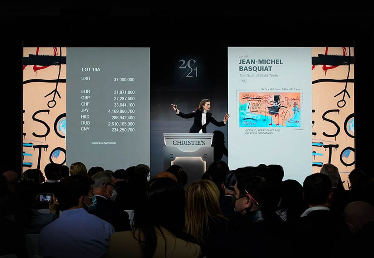 Basquiat’s The Guilt of Gold Teeth (1982), painted in Italy, sold for $40m (with fees) © Christie's