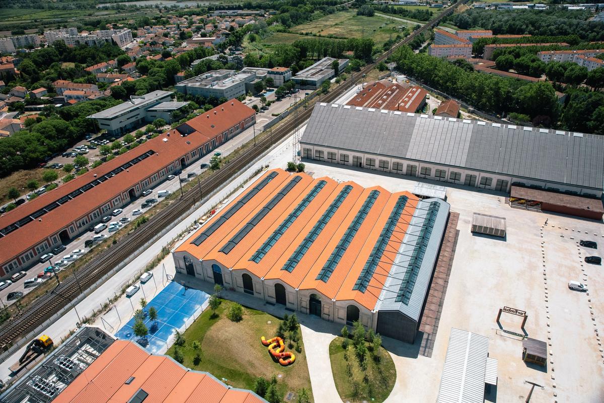 Aerial view of Luma Arles Parc des Ateliers site, June 2017 © Victor Picon
