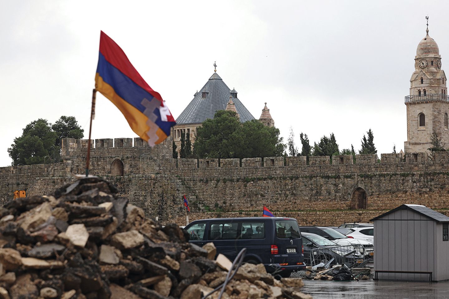 A car park at the site in Jerusalem’s Old City, which was bulldozed. Two lawsuits have been launched against the developer Xana Gardens after the original contract was cancelled Photo:  AHMAD GHARABLI/AFP via Getty Images