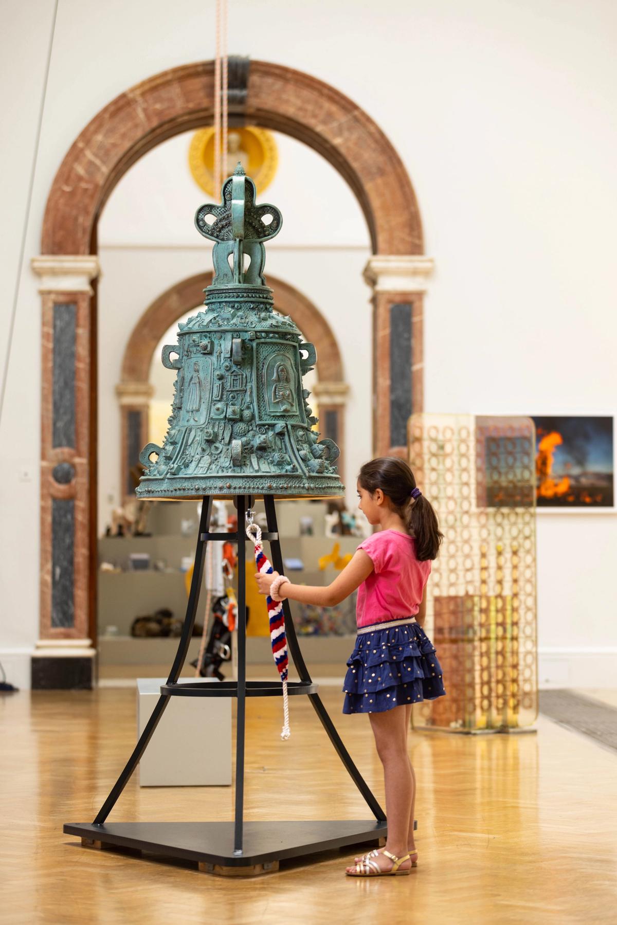 Installation view of Grayson Perry's Covid Bell at the Summer Exhibition 2022 at the Royal Academy of Arts in London Photo: © Royal Academy of Arts, London / David Parry