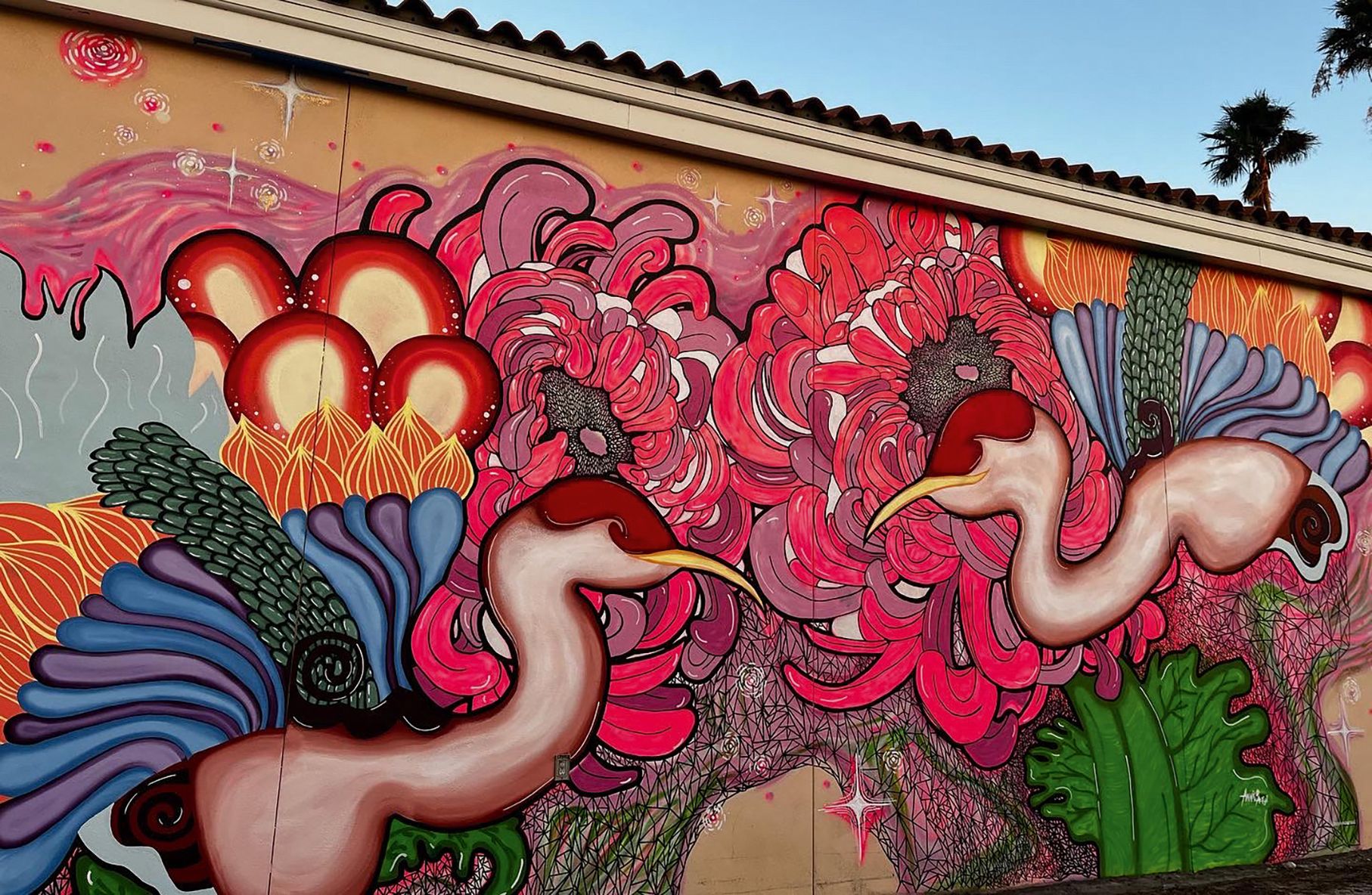 Art student Annie Dong’s mural at the New College of Florida was one of five that were painted over by a new politicised college administration Courtesy of the artist