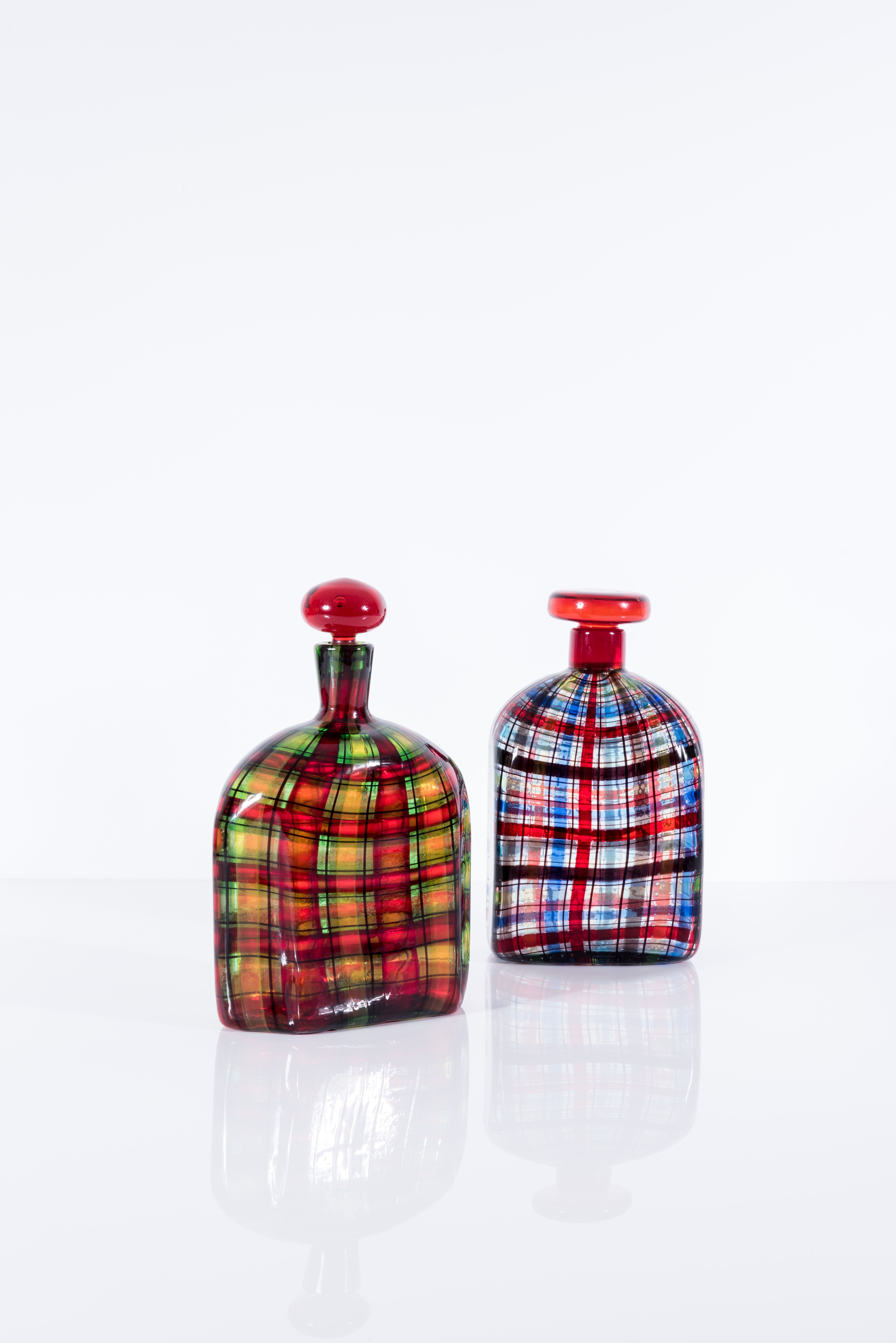 Two tartan decanters by Ercole Barovier, 1969 Piasa