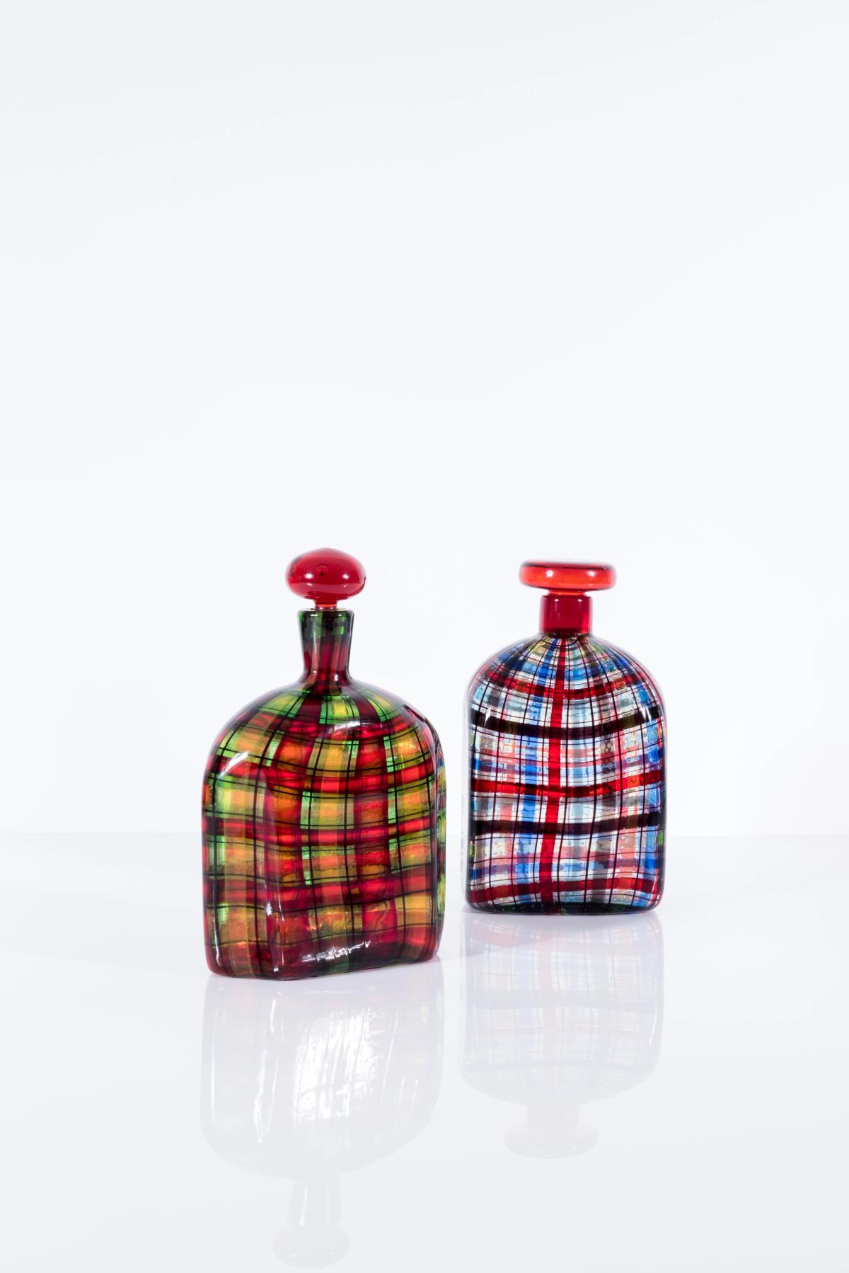 Two tartan decanters by Ercole Barovier, 1969 Piasa