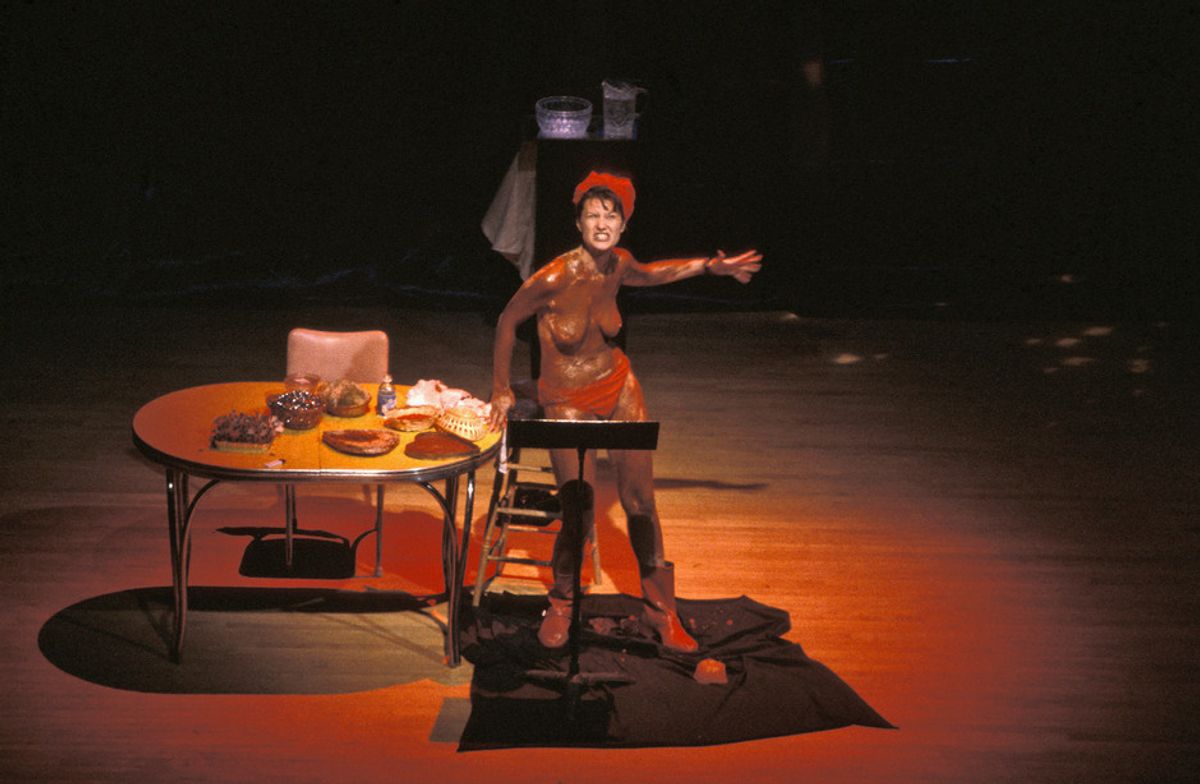 Due to congressional debate and political dissent, John Frohnmayer, the chief of the National Endowment for the Arts, decided to veto an NEA grant awarded to Finley Karen for her performance We Keep Our Victims Ready (1990), leading the artist to sue