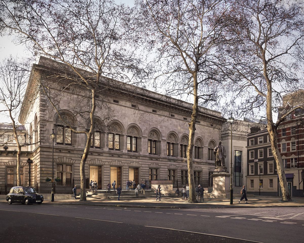 A rendering of the National Portrait Gallery's new north façade entrance © Jamie Fobert Architects; Forbes Massie Studio