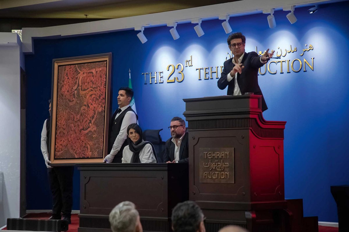 The Tehran Auction sale in the Iranian capital in October Photo: Adel Mashoori; Courtesy of Tehran Auction