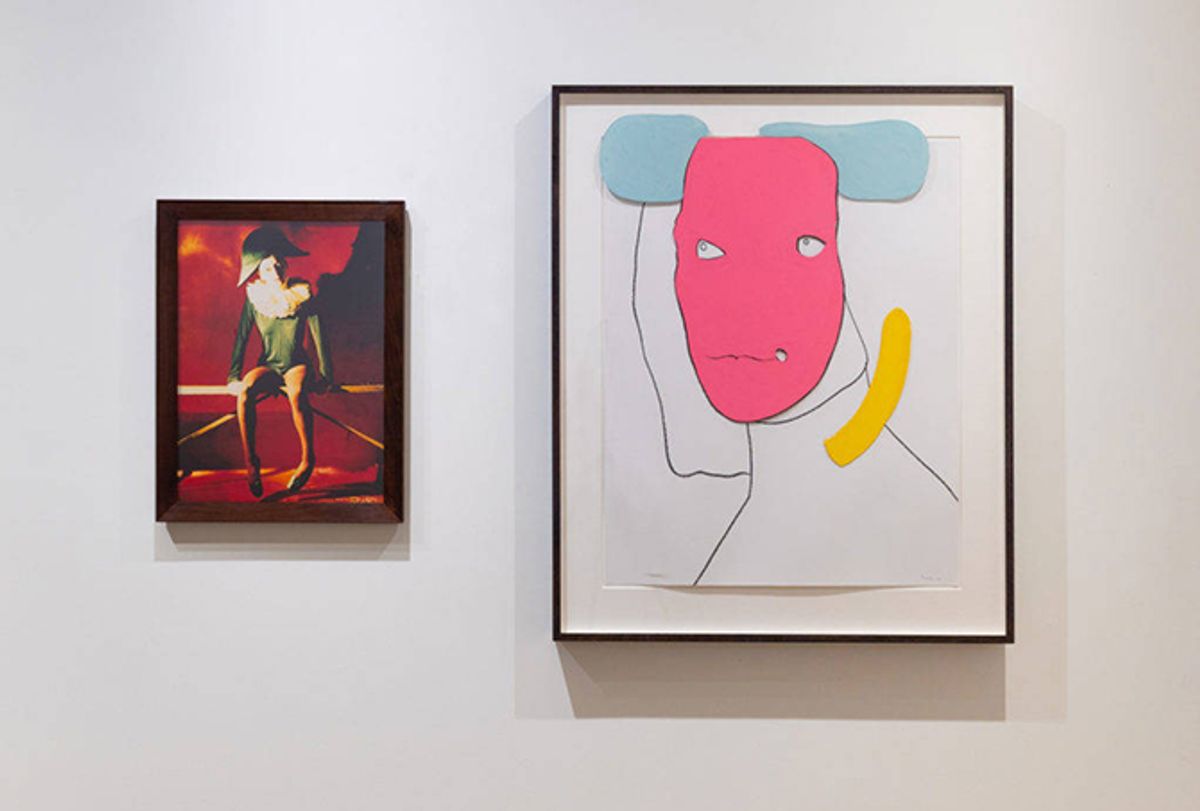 Georgie Hopton's Harlequin (Self-Portrait) (1999) will show alongside Gary Hume's' The Flemish Bride (2011) at the Armory Show in New York © Courtesy of the artists and Lyndsey Ingram Gallery