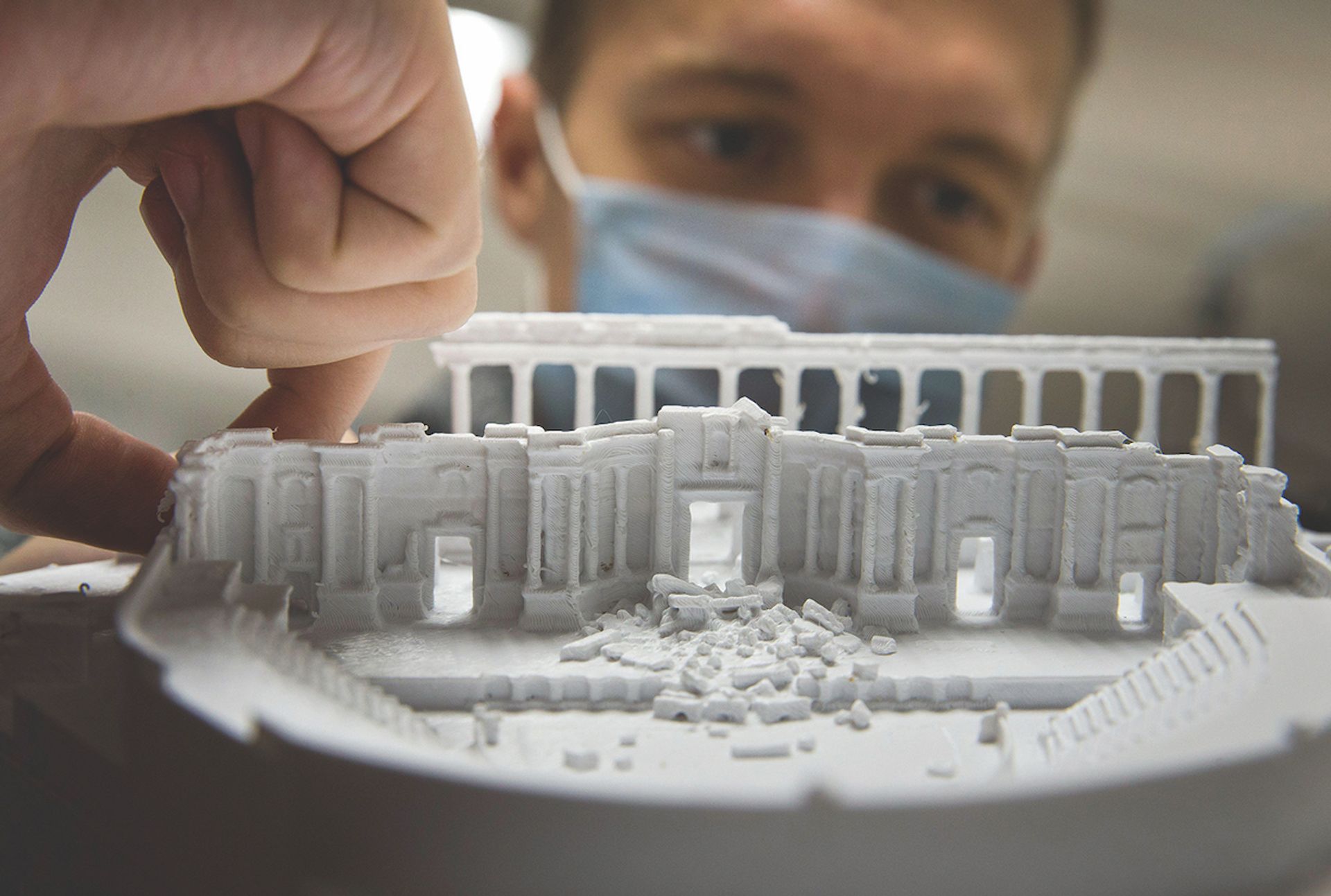 A section of the 3D-printed model of Palmyra, which was created by the Russian Insititute of the History of Material Culture using 55,000 aerial photographs Itar-Tass News Agency/Alamy Stock Photo